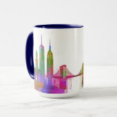 New York Skyline - Regenboog Mok (Voorkant links)