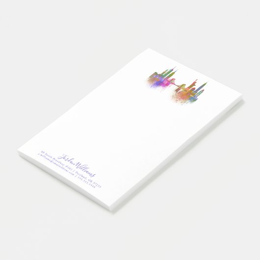 New York Skyline - Regenboog Post-it® Notes (Schuin)