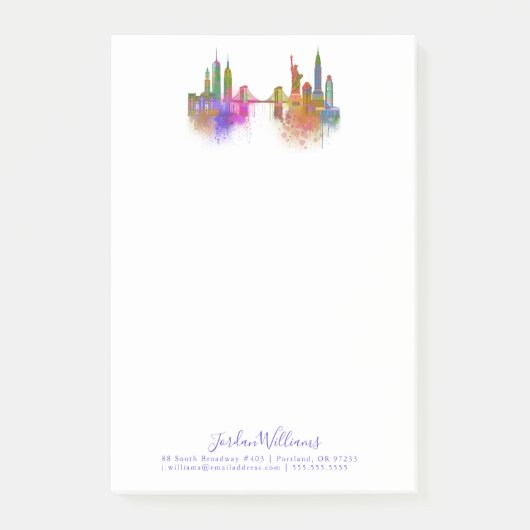New York Skyline - Regenboog Post-it® Notes (Voorkant)