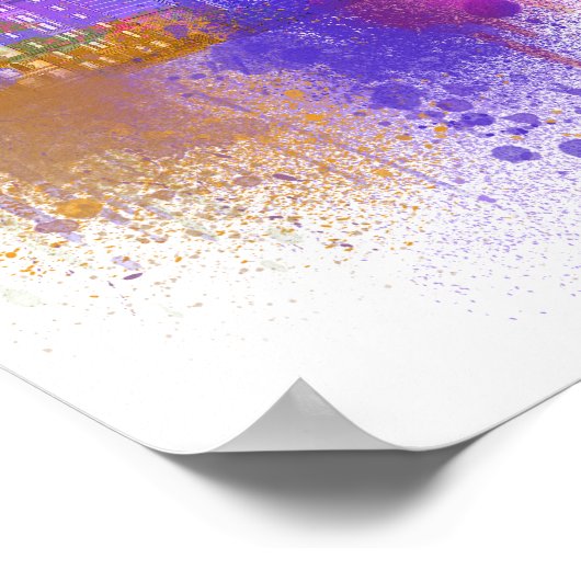 New York Skyline - Regenboog Poster (Hoek)