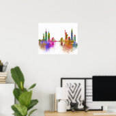 New York Skyline - Regenboog Poster (Thuiskantoor)