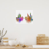 New York Skyline - Regenboog Poster (Keuken)