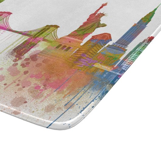 New York Skyline - Regenboog Snijplank (Hoek)