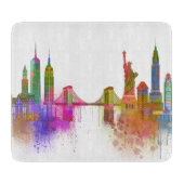New York Skyline - Regenboog Snijplank (Voorkant)