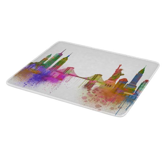 New York Skyline - Regenboog Snijplank (Hoek)