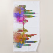 New York Skyline - Regenboog Strandlaken (Voorkant)