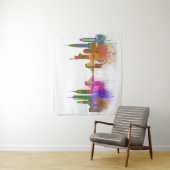 New York Skyline - Regenboog Wandkleed (In situ)