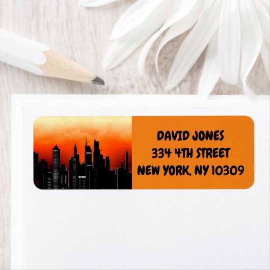 NEW YORK SKYLINE RETOURADRES LABELS (Insitu)