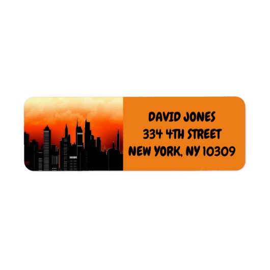 NEW YORK SKYLINE RETOURADRES LABELS (Voorkant)