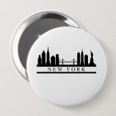 New York Skyline Ronde Button 4,0 Cm (Voorkant /achterkant)