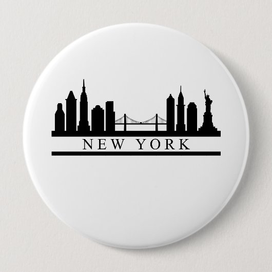 New York Skyline Ronde Button 4,0 Cm (Voorkant)