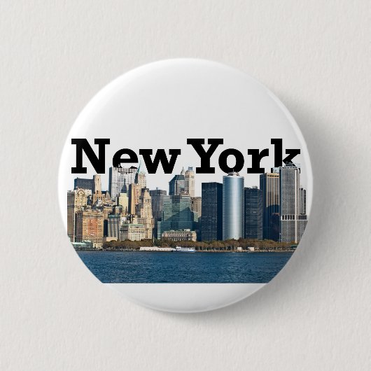 New York Skyline Ronde Button 5,7 Cm (Voorkant)