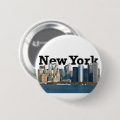 New York Skyline Ronde Button 5,7 Cm (Voorkant /achterkant)