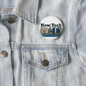 New York Skyline Ronde Button 5,7 Cm (In situ)