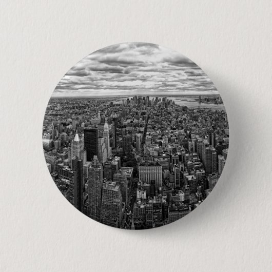 New York Skyline Ronde Button 5,7 Cm (Voorkant)