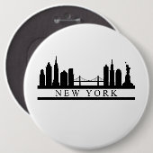 New York Skyline Ronde Button 6,0 Cm (Voorkant /achterkant)