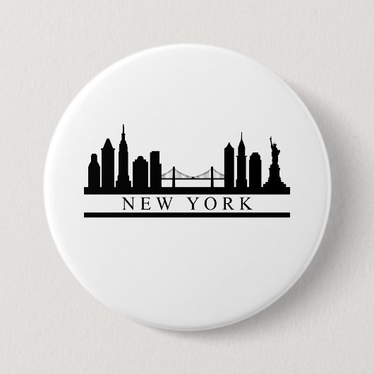 New York Skyline Ronde Button 7,6 Cm (Voorkant)