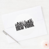New York Skyline Ronde Sticker (Envelop)