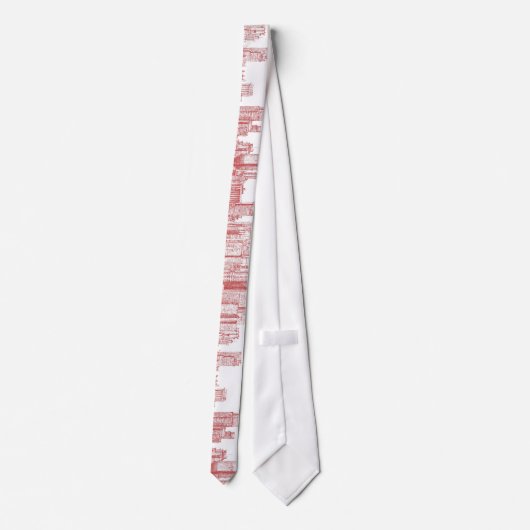 New York skyline roze rood Stropdas (Achterkant)