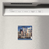 New York Skyline, Sailboot op de Hudson rivier Magneet (Insitu (Vaatwasser))