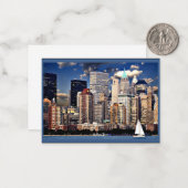 New York Skyline, Sailboot op de Hudson rivier Notitiekaartje (Voorkant / Achterkant in situ)