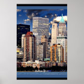New York Skyline, Sailboot op de Hudson rivier Poster (Voorkant)