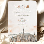 New York Skyline Save-the-Date Kaart