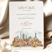 New York Skyline Save-the-Date Kaart