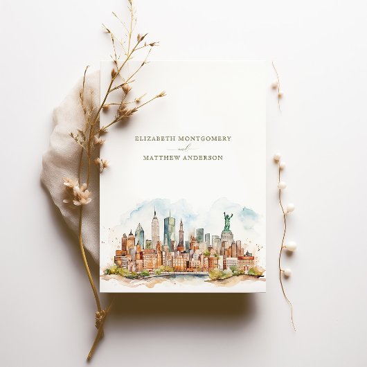 New York Skyline Save-the-Date Kaart