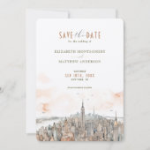 New York Skyline Save-the-Date Kaart (Voorkant)