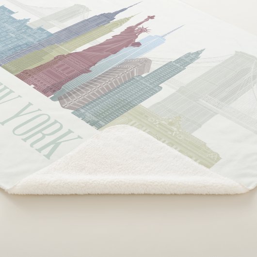 New York Skyline Sherpa Deken (3/4)