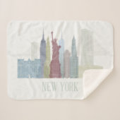 New York Skyline Sherpa Deken (Voorkant (horizontaal))