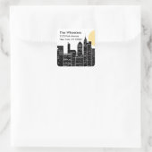 New York Skyline Silhouette Adreslabel Vierkante Sticker (Tas)