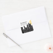 New York Skyline Silhouette Adreslabel Vierkante Sticker (Envelop)