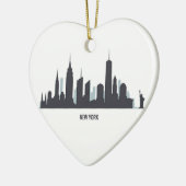 New York Skyline Silhouette Black Elegant American Keramisch Ornament (Links)