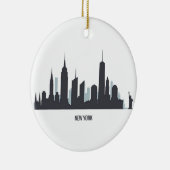 New York Skyline Silhouette Black Elegant American Keramisch Ornament (Rechts)