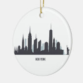 New York Skyline Silhouette Black Elegant American Keramisch Ornament (Links)