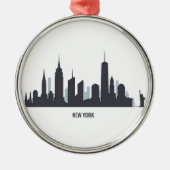 New York Skyline Silhouette Black Elegant American Metalen Ornament (Voorkant)