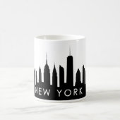 New York Skyline Silhouette Black Elegant Script C Koffiemok (Center)