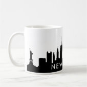 New York Skyline Silhouette Black Elegant Script C Koffiemok (Links)