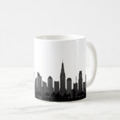 New York Skyline Silhouette Black Elegant Script C Koffiemok (Voorkant rechts)