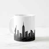 New York Skyline Silhouette Black Elegant Script C Koffiemok (Voorkant links)