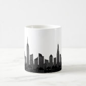 New York Skyline Silhouette Black Elegant Script C Koffiemok (Center)