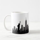 New York Skyline Silhouette Black Elegant Script C Koffiemok (Links)