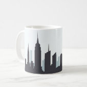 New York Skyline Silhouette Black Elegant Script Koffiemok (Voorkant links)