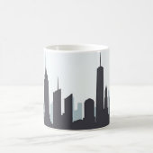 New York Skyline Silhouette Black Elegant Script Koffiemok (Center)