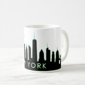 New York Skyline Silhouette Black Elegant Script Koffiemok (Voorkant rechts)