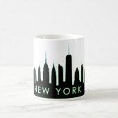 New York Skyline Silhouette Black Elegant Script Koffiemok (Center)