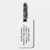 New York Skyline Silhouette in Faux Gold Glitter Bagagelabel (Achterkant verticaal)