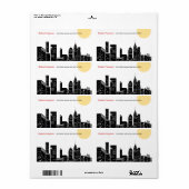 New York Skyline Silhouette Label (Full Sheet)